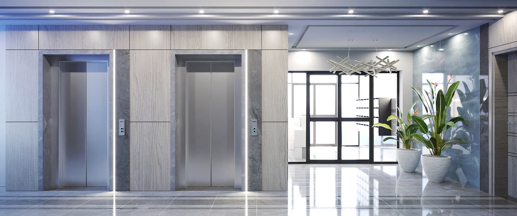 Résidence Omrane 16 — Hall d'entrée du bloc