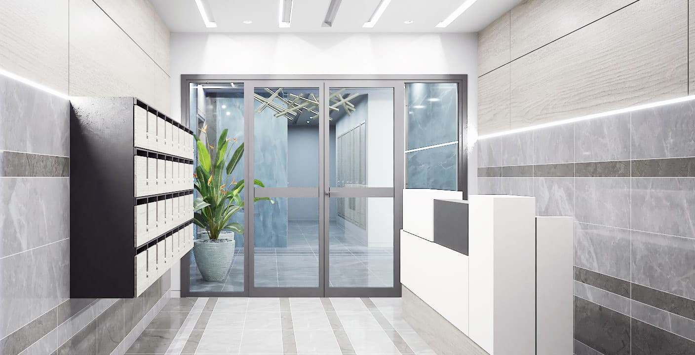 Résidence Omrane 16 — Hall d'entrée du bloc