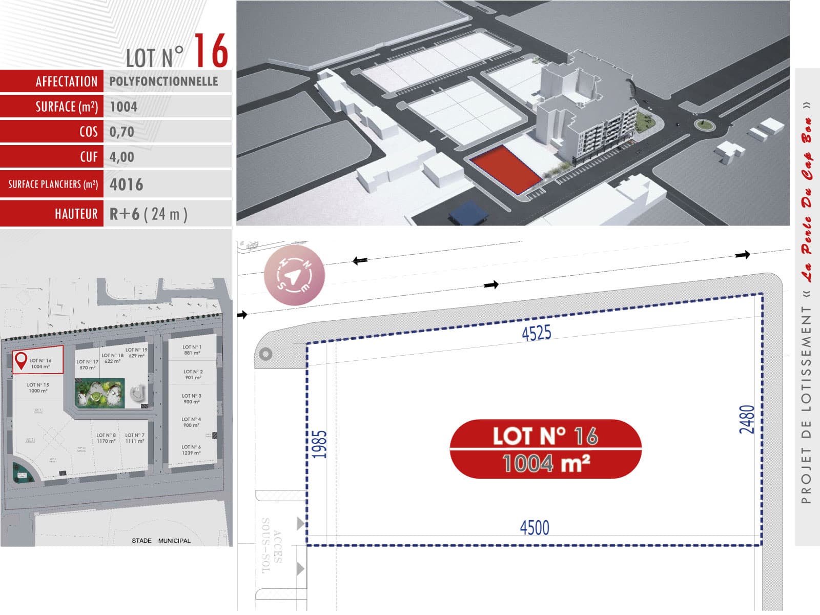 La Perle du Cap Bon — Lot N° 16 — 1 004 m²