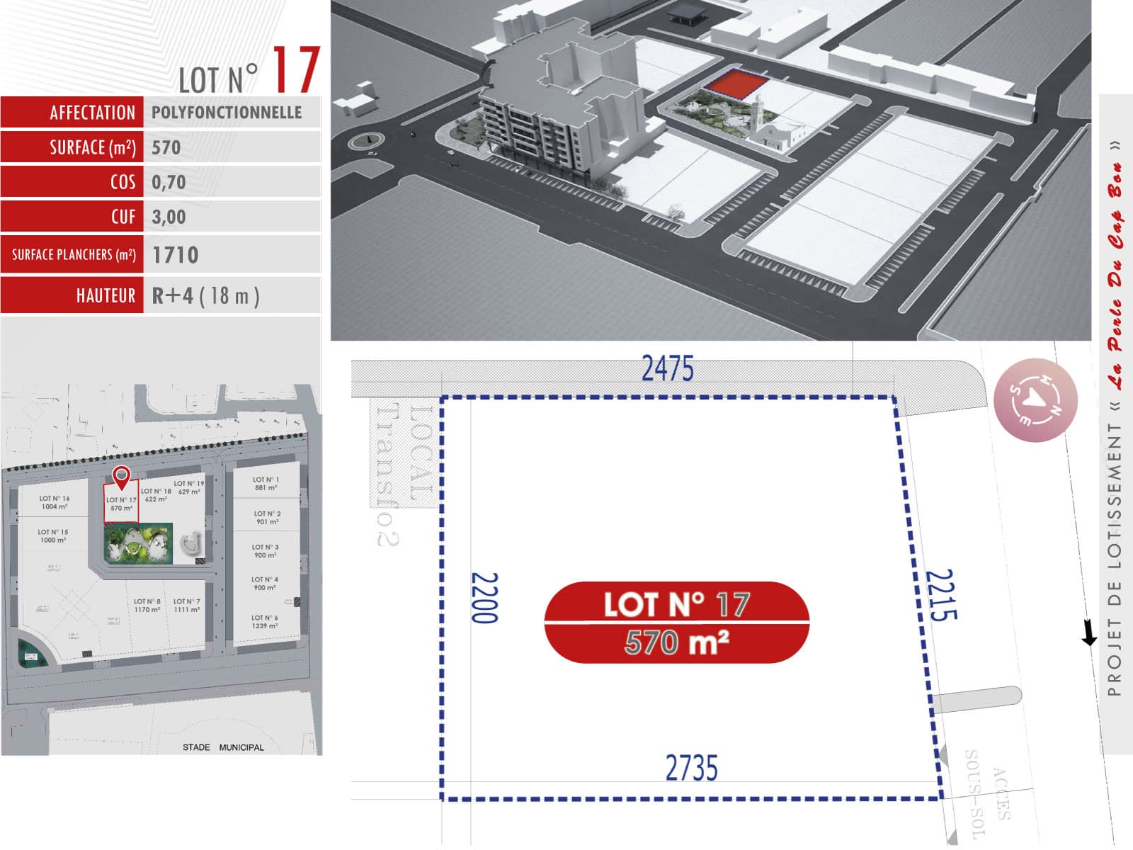 La Perle du Cap Bon — Lot N° 17 — 570 m²