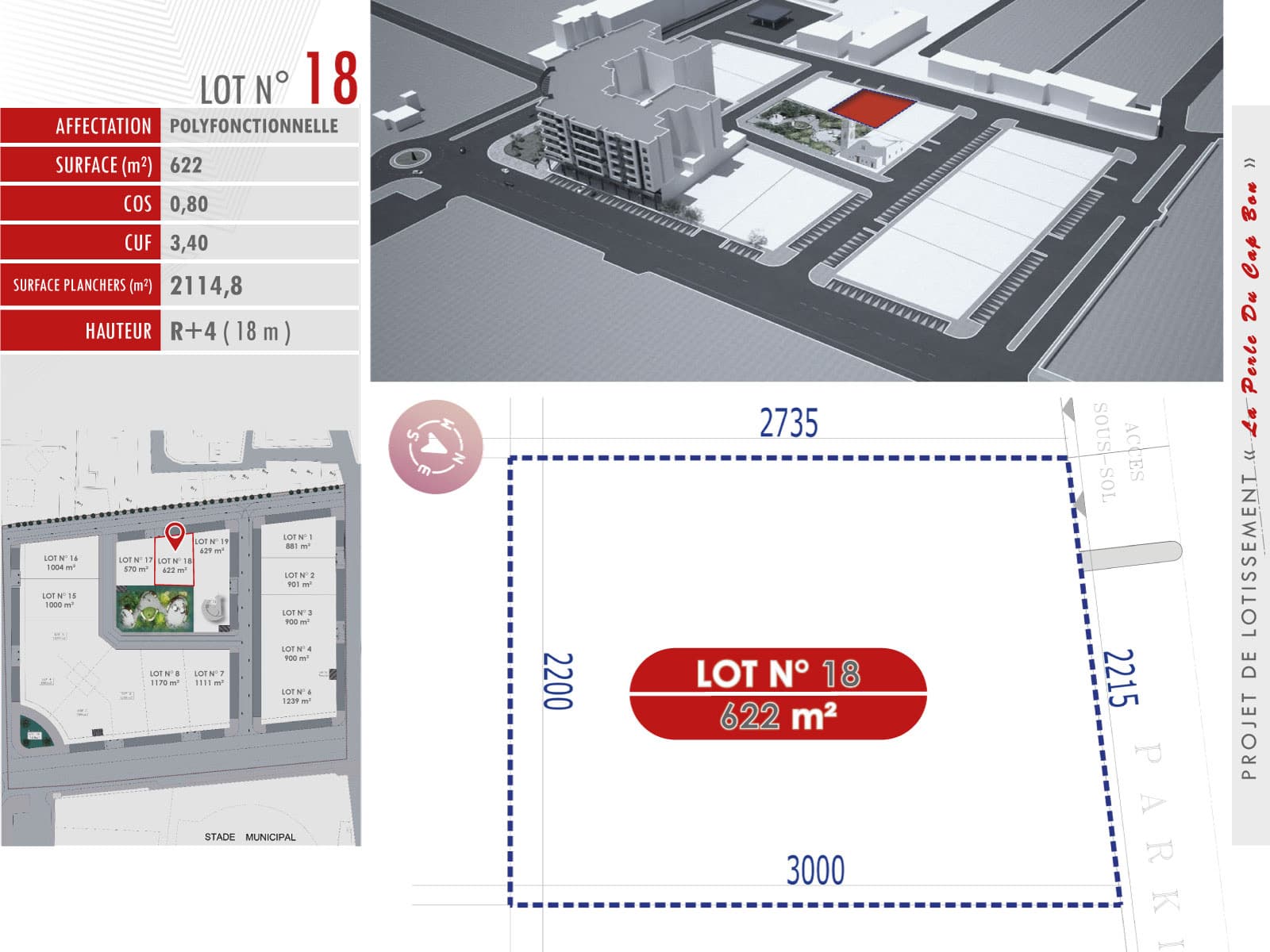 La Perle du Cap Bon — Lot N° 18 — 622 m²