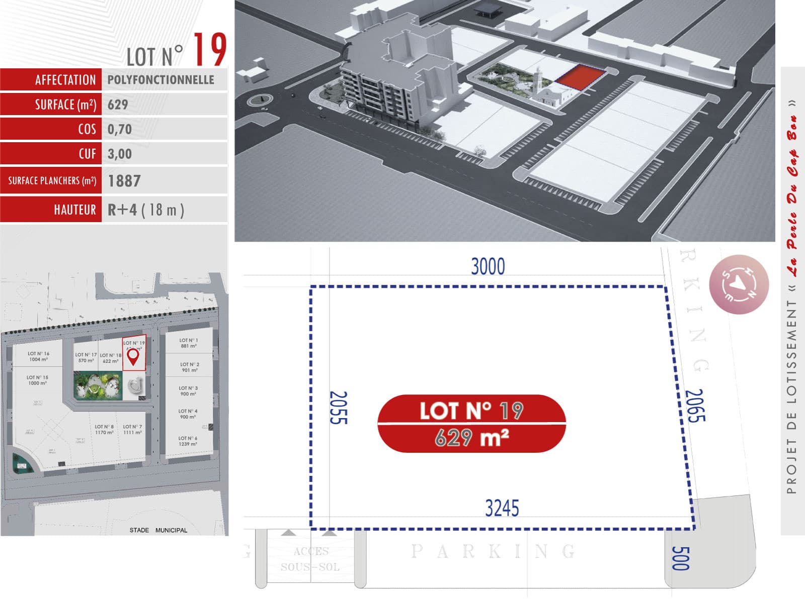 La Perle du Cap Bon — Lot N° 19 — 629 m²