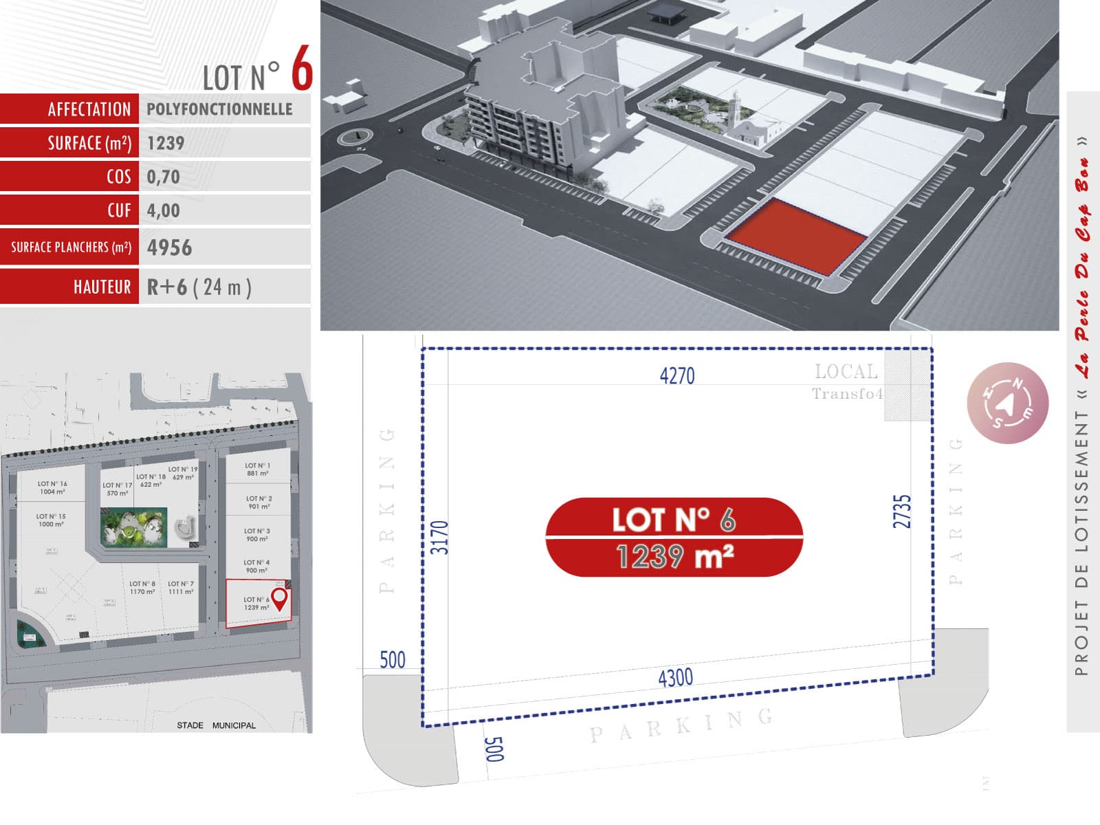 La Perle du Cap Bon — Lot N° 6 — 1 239 m²