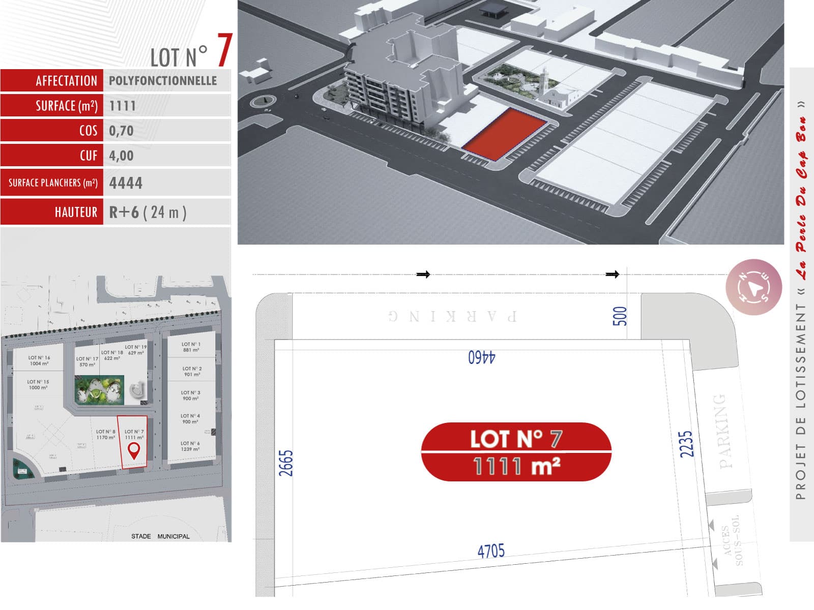 La Perle du Cap Bon — Lot N° 7 — 1 111 m²